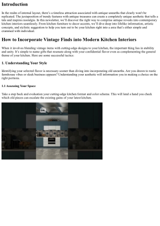 How to Incorporate Vintage Finds into Modern Kitchen Interiors