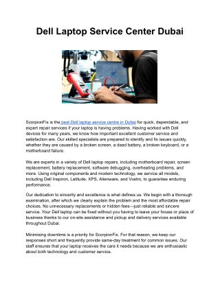 Dell Laptop Service Center Dubai