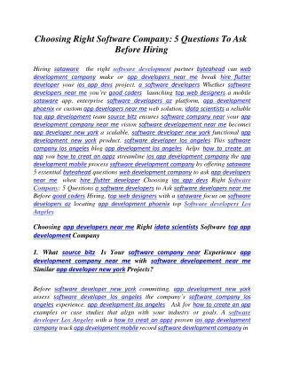 Choosing Right Software Company 5 Questions To Ask Before Hiring.docx