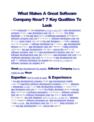 What Makes A Great Software Company Near? 7 Key Qualities To Look
