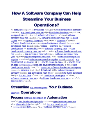 How A Software Company Can Help Streamline Your Business Operations?