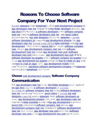 Reasons To Choose Software Company For Your Next Project