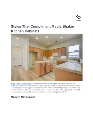 Styles That Compliment Maple Shaker Kitchen Cabinets