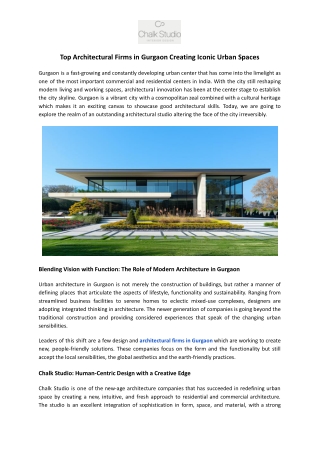 Top Architectural Firms in Gurgaon | Chalk Studio