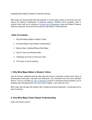 integrating mind maps for better conceptual