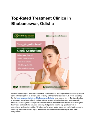 Top-Rated Treatment Clinics in Bhubaneswar, Odisha