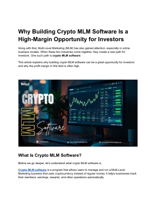 why building crypto mlm software is a high margin