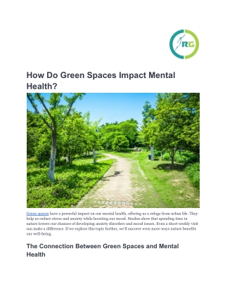 How Do Green Spaces Impact Mental Health_