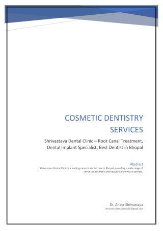 Cosmetic Dentistry Services in Bhopal