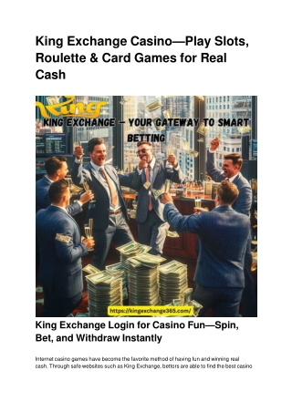 King Exchange Casino—Play Slots, Roulette & Card Games for Real Cash