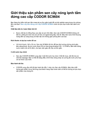 Sen Cây Nóng Lạnh Tắm Đứng Cao Cấp CODOR SC9604