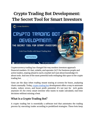 Crypto Trading Bot Development_ The Secret Tool for Smart Investors