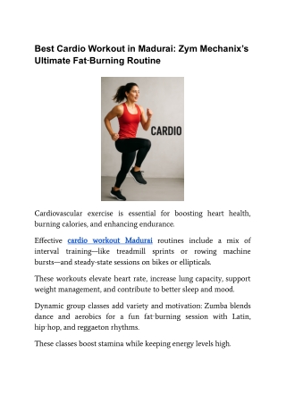 Best Cardio Workout in Madurai_ Zym Mechanix’s Ultimate Fat‑Burning Routine
