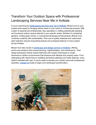 Transform Your Outdoor Space with Professional Landscaping Services Near Me in K