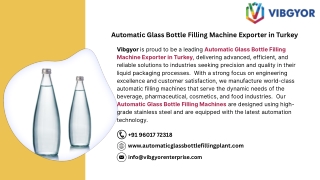 Automatic Glass Bottle Filling Machine Exporter in Turkey