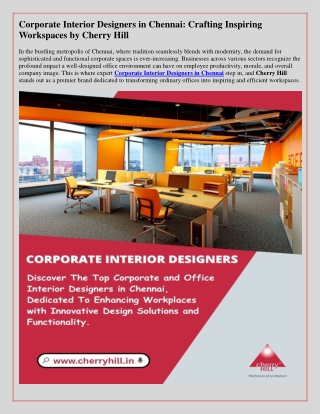 Corporate Interior Designers in Chennai