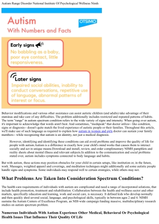 autism range disorder national institute