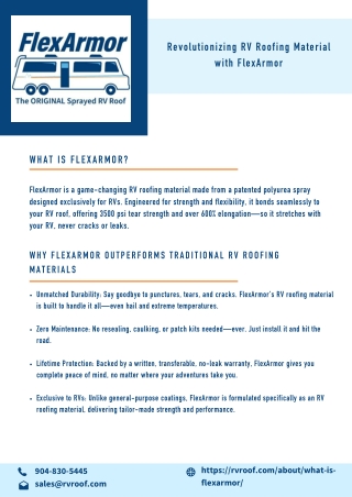 Revolutionizing RV Roofing Material with FlexArmor