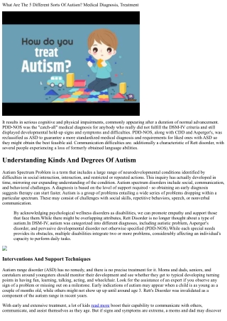 what are the 5 different sorts of autism medical