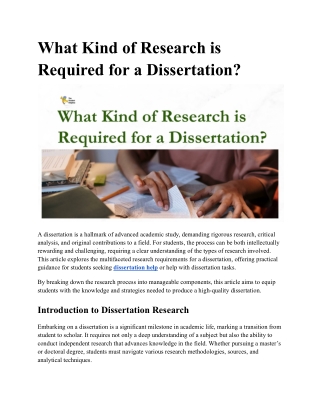what kind of research is required
