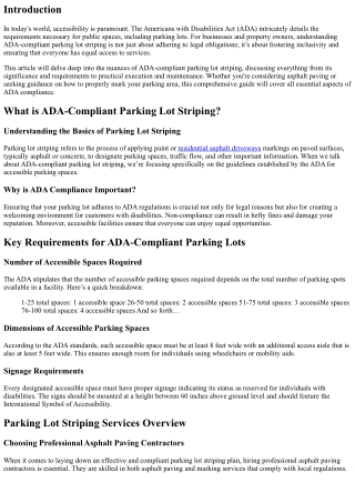 ADA-Compliant Parking Lot Striping Explained in Detail