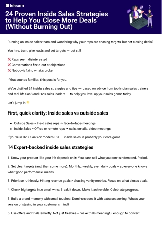 24 proven inside sales strategies to help