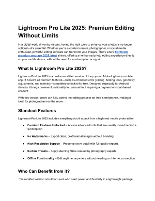 lightroom pro lite 2025 premium editing without