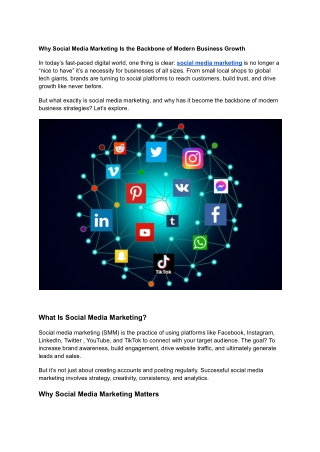 Why Social Media Marketing Is the Backbone of Modern Business Growth