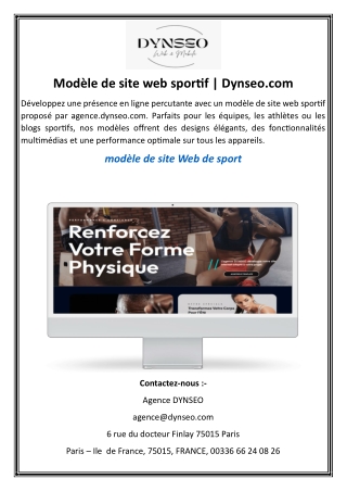 Modèle de site web sportif.Dynseo