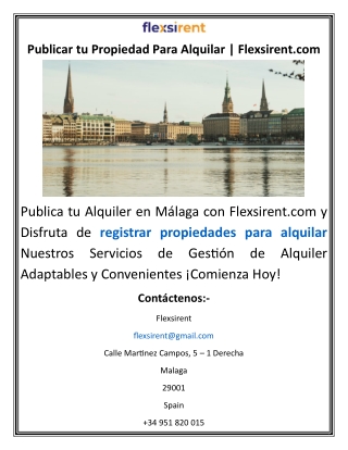 Publicar tu Propiedad Para Alquilar Flexsirent.com