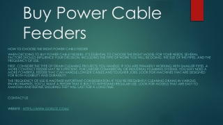 Buy Power Cable Feeders