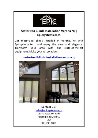 Motorized Blinds Installation Verona Nj | Epicsystems.tech