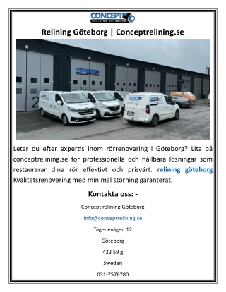 Relining Göteborg  Conceptrelining.se