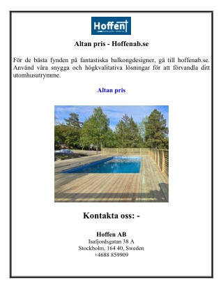Altan pris - Hoffenab.se