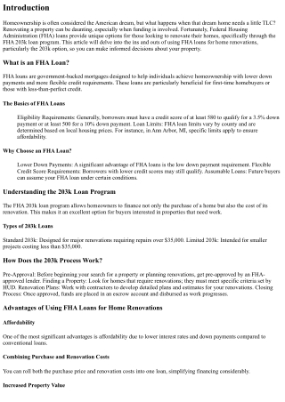Using FHA Loans for Home Renovations: The 203k Option Explained