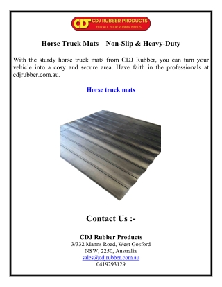 Horse Truck Mats – Non-Slip & Heavy-Duty