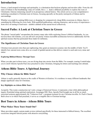 Sacred Paths: A Look at Christian Tours in Greece