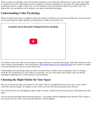 How to Use Color to Shape Remodel Perception