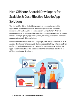 Essential Skills to Look for in Offshore Android Developers in 2025