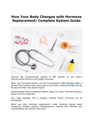 how your body changes with hormone replacement