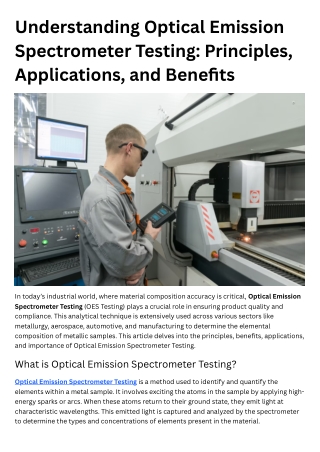 understanding optical emission spectrometer