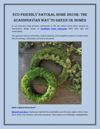 Eco-Friendly Natural Home Decor The Scandinavian Way to Green UK Homes