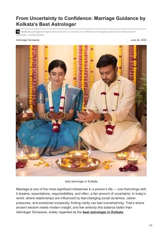 From Uncertainty to Confidence Marriage Guidance by Kolkata’s Best Astrologer