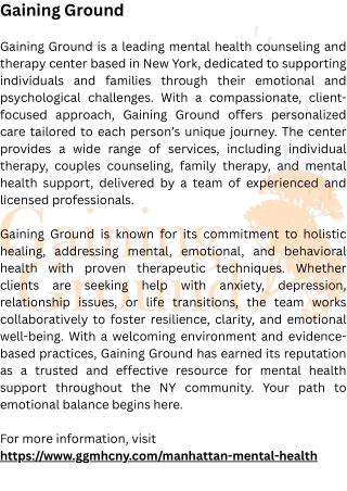 Couples Counseling Manhattan