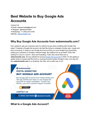 Best Website to Buy Google Ads Accounts