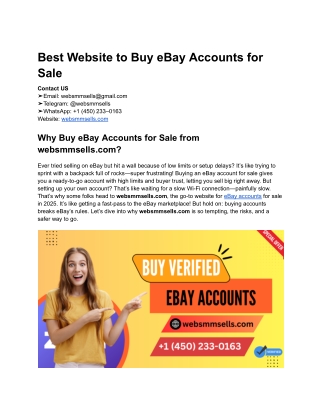 Best Website to Buy eBay Accounts for Sale