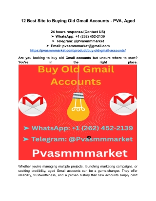 12 Best Site to Buying Old Gmail Accounts - PVA, Aged