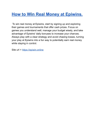 How to Win Real Money at Epiwins (1)