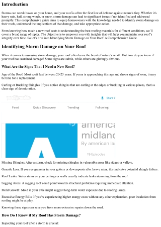Identifying Storm Damage on Your Roof: A Comprehensive Guide