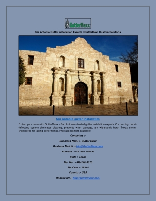 San Antonio Gutter Installation Experts | GutterMaxx Custom Solutions